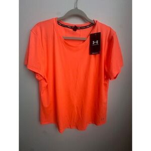 Under Armour Womens XL Orange Coolswitch Run SS T Shirt Fitted Activewear